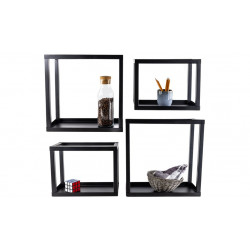 Metalowe półki malowane proszkowo na czarno 4 sztuki