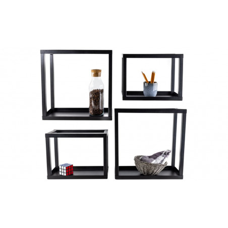 Metalowe półki malowane proszkowo na czarno 4 sztuki