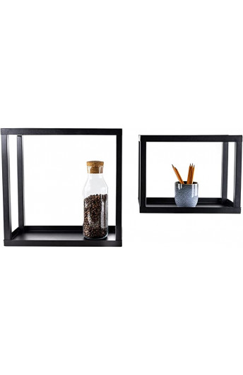 Półki metalowe malowane proszkowo na czarno w modnych wzorach (2 szt.)